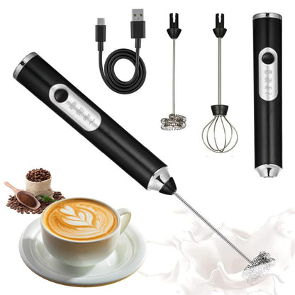 Batidor de Café, Espumador de Leche y Batidor de Huevos de 3 Velocidades Recargable por USB (2 Accesorios) - Next-Gen Uniqou™