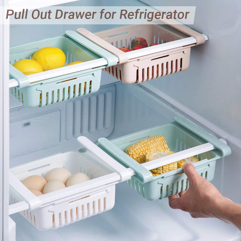 Organizador Ajustable 4 en 1 para Refrigerador – Espacio, Orden y Frescura