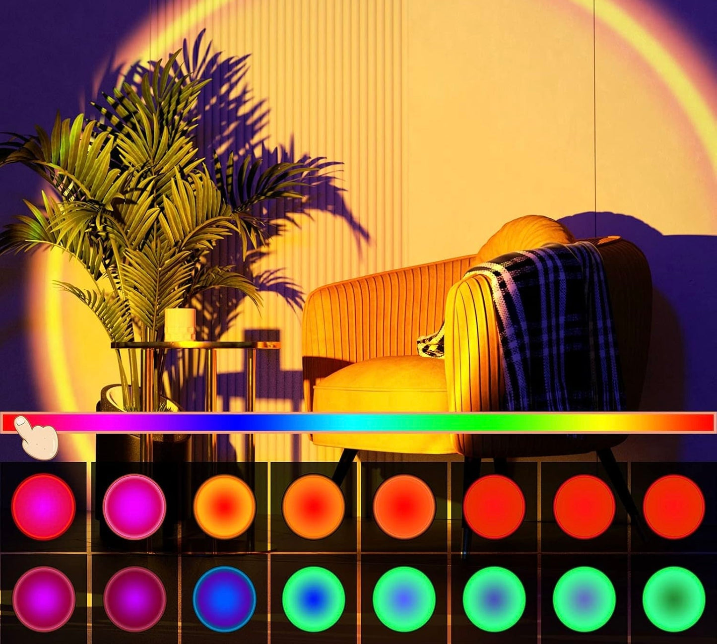 LÁMPARA PROYECTORA DE ATARDECERES CON 16 COLORES